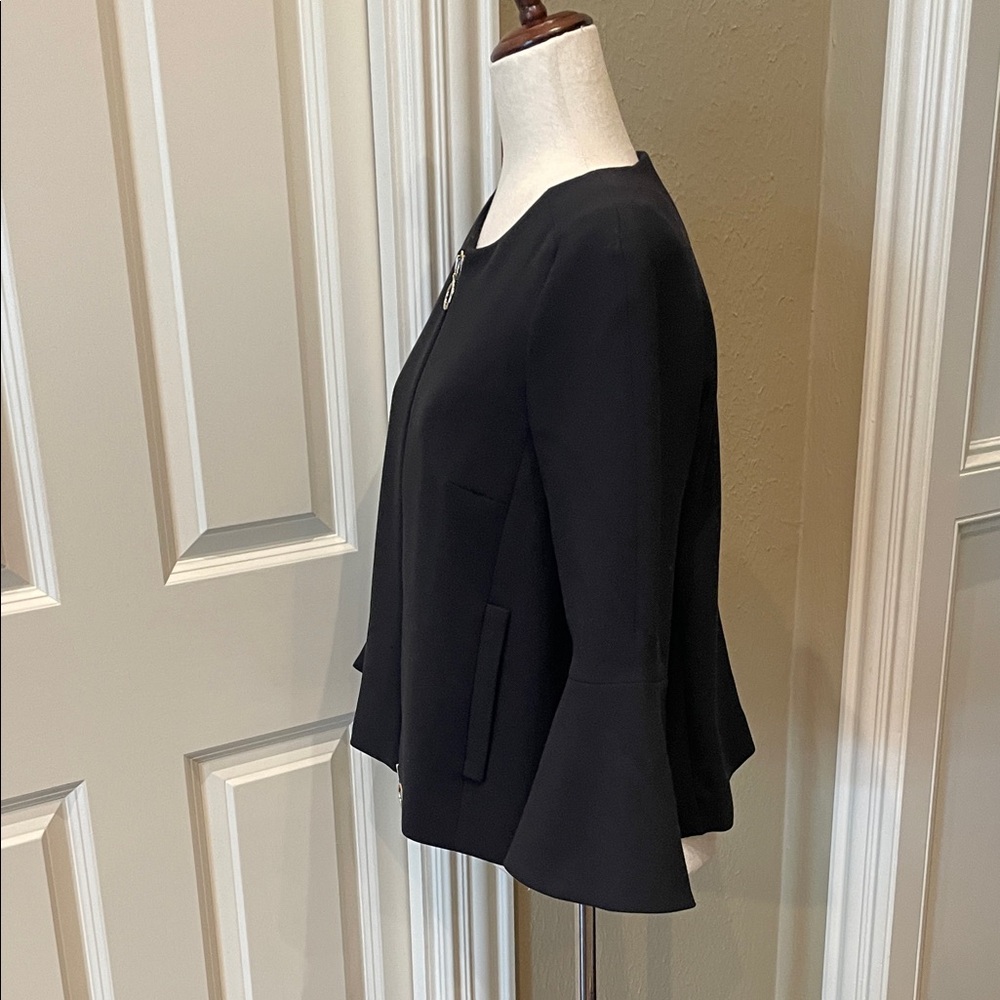 Ann Taylor Bell Sleeve Zipper Front Jacket 8 - Picture 3 of 7